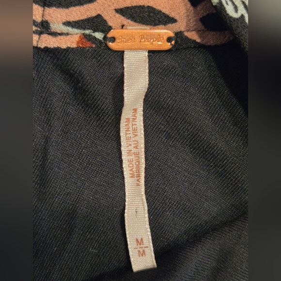 Free People Elegant Black Patterned Dress, Size M. - Picture 11 of 12